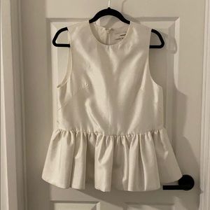 Cameo white peplum tank top